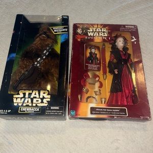 2 Star Wars 12” Figures Chewbacca in Chains/ Queen Amidala